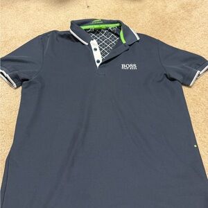 Hugo Boss Navy Polo with Lime Accent